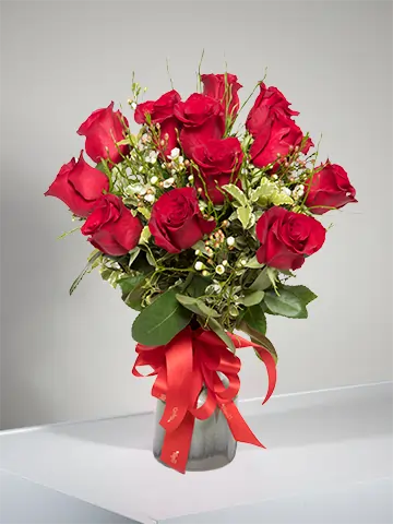 12 rose rosse gambo medio